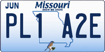 MO license plate PL1A2E