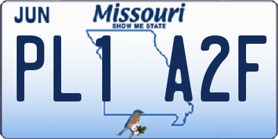 MO license plate PL1A2F