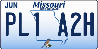 MO license plate PL1A2H