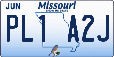 MO license plate PL1A2J