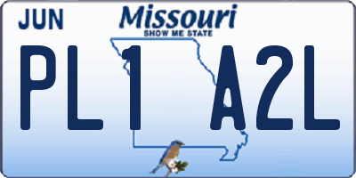 MO license plate PL1A2L