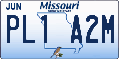 MO license plate PL1A2M
