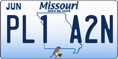MO license plate PL1A2N