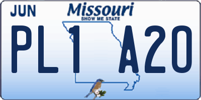 MO license plate PL1A2O