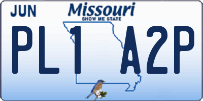 MO license plate PL1A2P