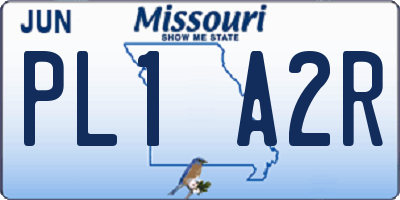 MO license plate PL1A2R