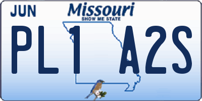 MO license plate PL1A2S