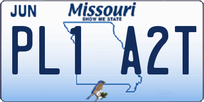 MO license plate PL1A2T