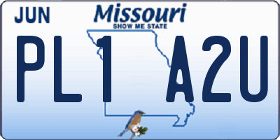 MO license plate PL1A2U