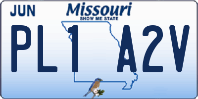 MO license plate PL1A2V
