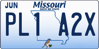 MO license plate PL1A2X