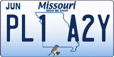 MO license plate PL1A2Y
