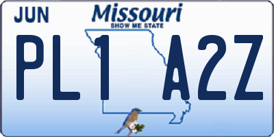 MO license plate PL1A2Z