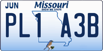MO license plate PL1A3B