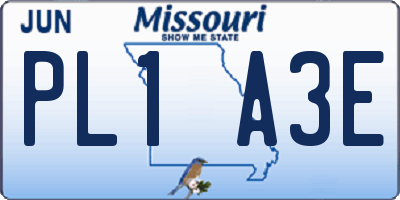 MO license plate PL1A3E