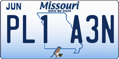 MO license plate PL1A3N