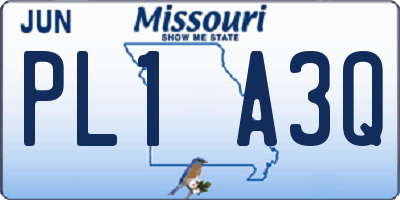 MO license plate PL1A3Q