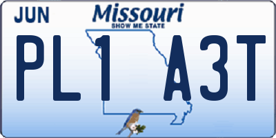 MO license plate PL1A3T