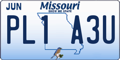 MO license plate PL1A3U
