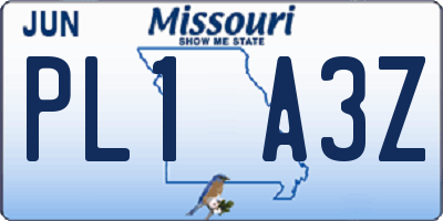 MO license plate PL1A3Z