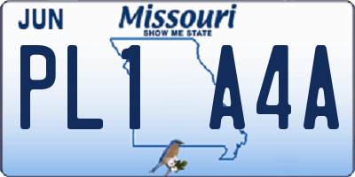 MO license plate PL1A4A