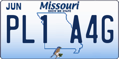 MO license plate PL1A4G