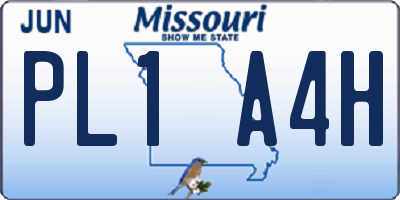 MO license plate PL1A4H