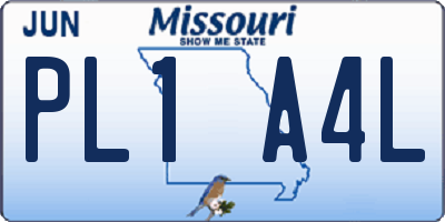 MO license plate PL1A4L