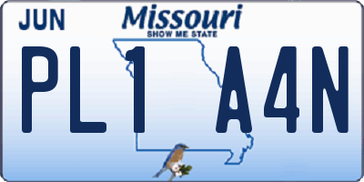 MO license plate PL1A4N