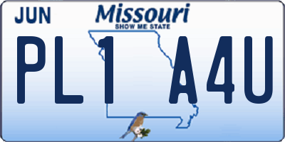 MO license plate PL1A4U