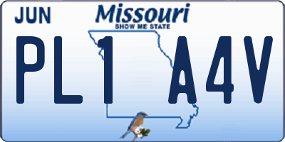 MO license plate PL1A4V