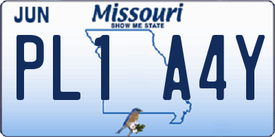 MO license plate PL1A4Y