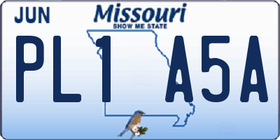 MO license plate PL1A5A