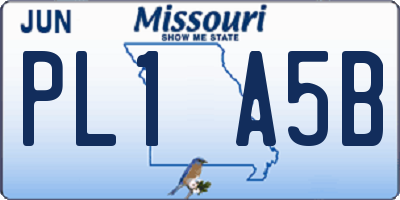 MO license plate PL1A5B