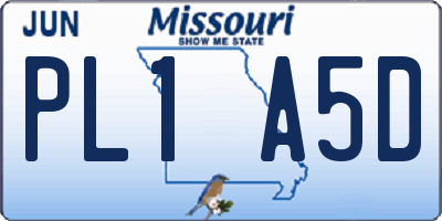 MO license plate PL1A5D
