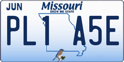 MO license plate PL1A5E
