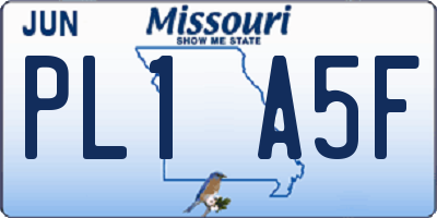 MO license plate PL1A5F