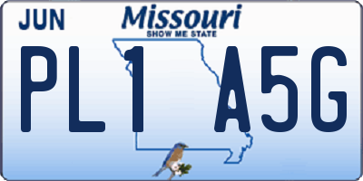 MO license plate PL1A5G