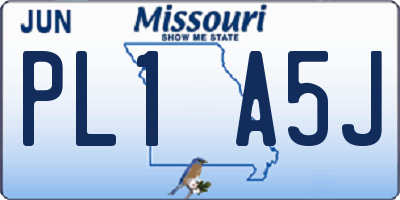 MO license plate PL1A5J