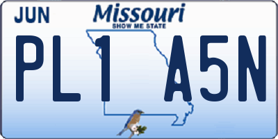 MO license plate PL1A5N