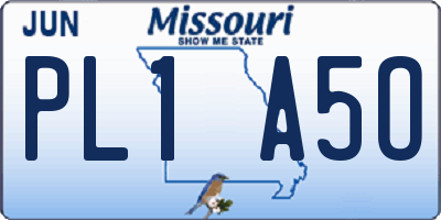 MO license plate PL1A5O