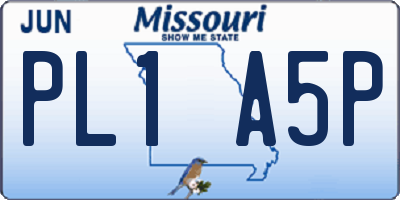 MO license plate PL1A5P