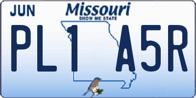 MO license plate PL1A5R