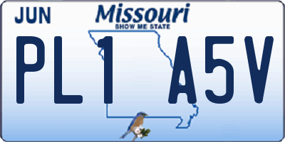 MO license plate PL1A5V
