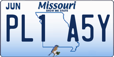 MO license plate PL1A5Y