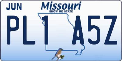 MO license plate PL1A5Z