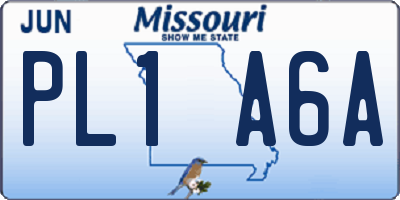 MO license plate PL1A6A