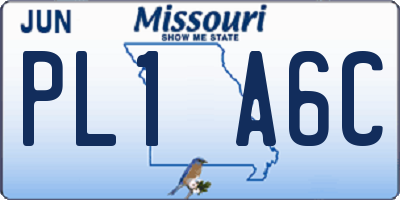 MO license plate PL1A6C