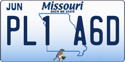 MO license plate PL1A6D
