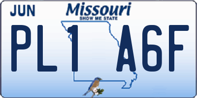 MO license plate PL1A6F